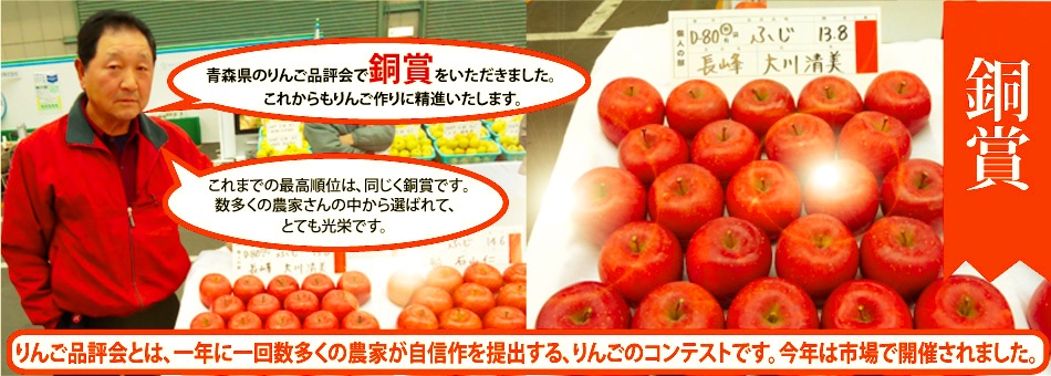 りんご品評会:銅賞のおすすめ楽天りんご通販の大川りんご園